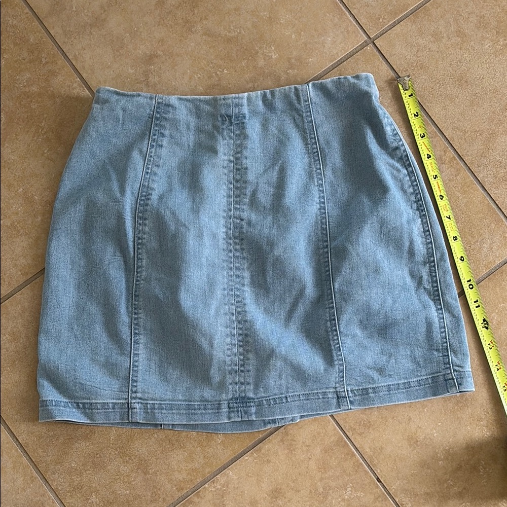 Honey Belle Blue Pencil Mini Skirt Casual